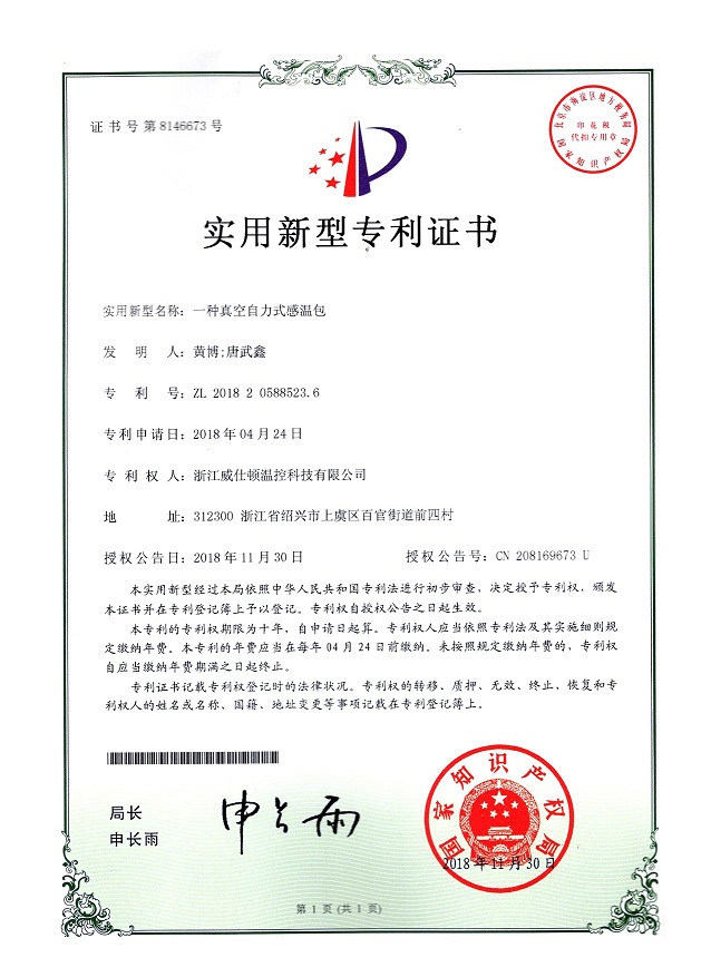_一种真空自力式感温包
